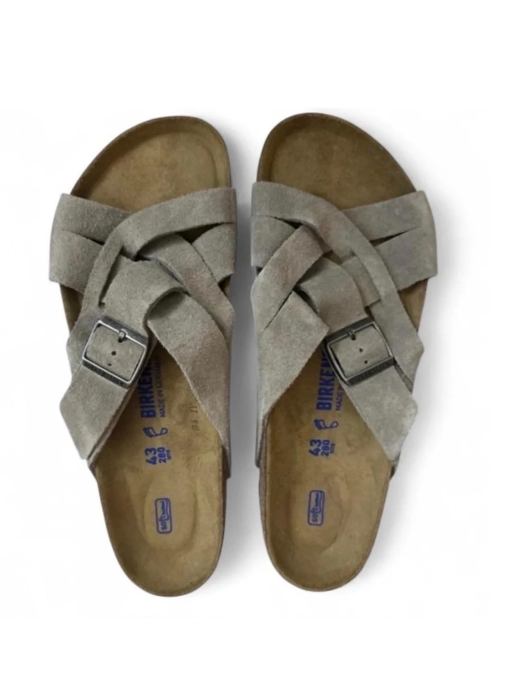 Birkenstock Lugano Stone Coin Suede Crisscross Sandals Size EU 43/US Men 10-10.5